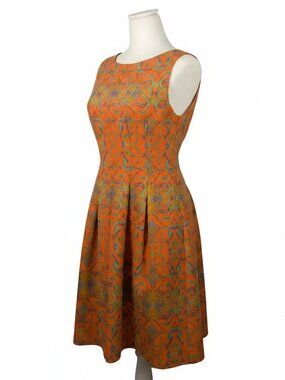 Bold Orange Fit & Flare Dress Sz 6